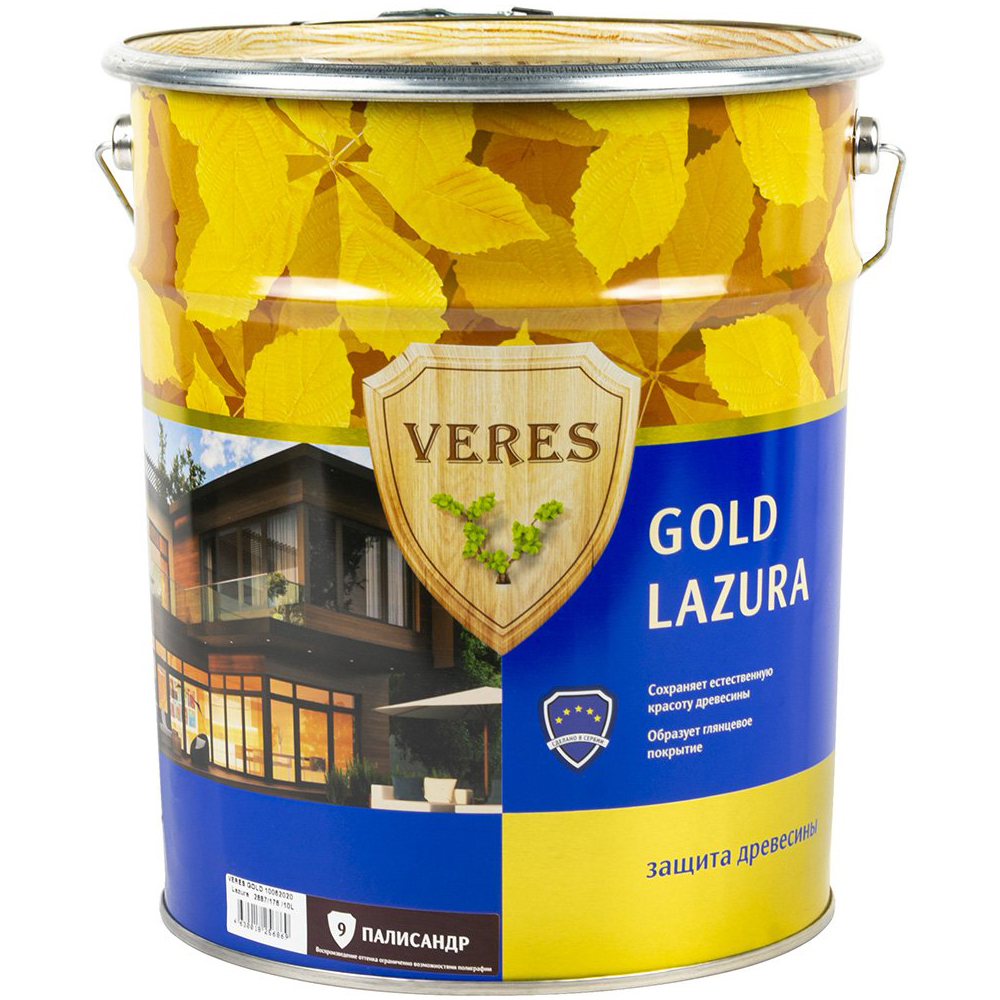 Деревозащитное средство Veres Gold Lasura №9 палисандр 10 л купить в Москве  и в Московской области по выгодной цене | Доставка от интернет-магазина  Краски Дом Маляра