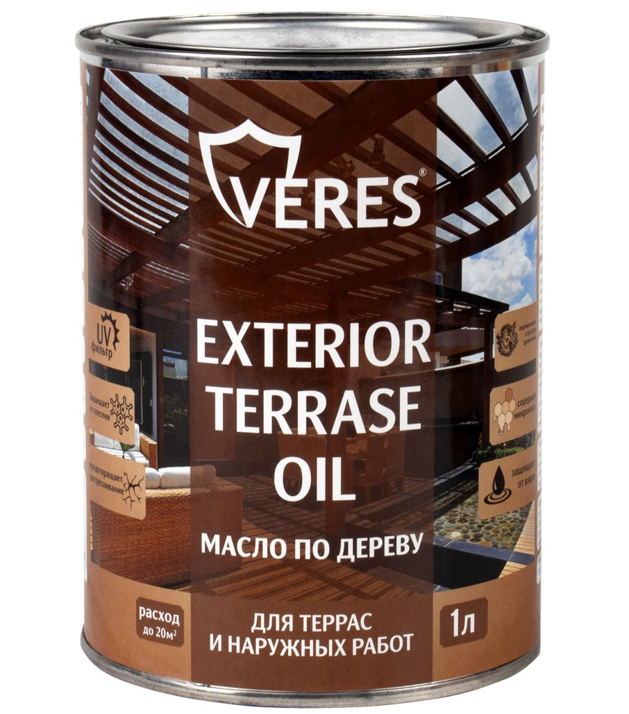 Масло террасное Veres Exterior Terrase Oil для наружных работ белый 1 л