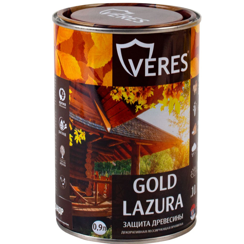 Деревозащитное средство Veres Gold Lasura №9 палисандр 0,9 л купить в  Москве и в Московской области по выгодной цене | Доставка от  интернет-магазина Краски Дом Маляра