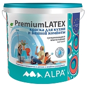 Краска влагостойкая Alpa Premium Latex для кухни и ванной база А 2 л -