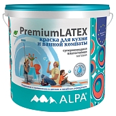 Краска влагостойкая Alpa Premium Latex для кухни и ванной база А 5 л -