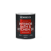 Краска интерьерная влагостойкая Komandor Interior Bath&Kitchen 20 полуматовый база A 0,9 л