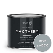 Эмаль термостойкая Elcon Max Therm антикоррозийная до 400 С RAL7040 серый 0,4 кг